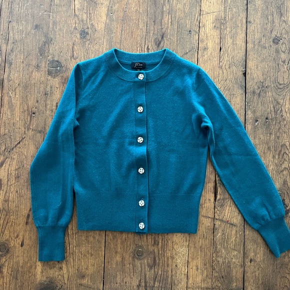 J Crew - Cashmere Cardigan with Jeweled Buttons - Picture 4 of 4